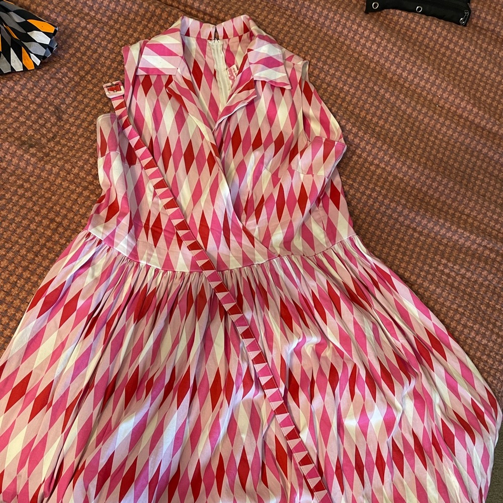 Pinup Girl Clothing - pink harlequin Edie dress